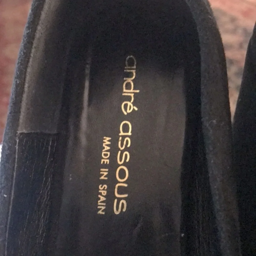 Andre’ Assous Black Suede Platform Shoes, Sz 8